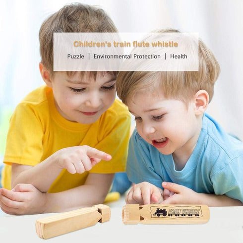 Tovip 2Pcs Wood Train Whistles Toy - Cultivate Hands-on Skills, Creativity, and Locomotive Sound for Music Gifts