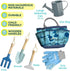 Set, Kinderific Gardening Tool Kit, for Kids, STEM, Includes Tote Bag, Spade, Watering Can, Rake, Fork, Trowel