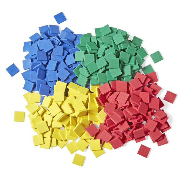 hand2mind Foam Square Color Tiles, Color Sorting Math Counters for Kids, Set of 400