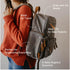 Backpack Parker Baby Diaper - Full Zip Diaper Bag with Insulated Pockets - Gray