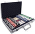 Gamie Poker Set in Aluminum Case, Casino Kit with 300 Chips, 2 Decks of Cards, 5 Dice, Fun Game Night Supplies