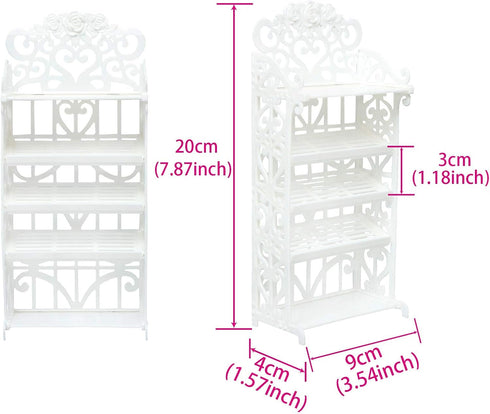 BJDBUS 1 Doll Shoes Rack Shelf + 20 Pairs Shoes Set, High Heel Boots Sandals Assorted for 11.5 Inch Girl Doll