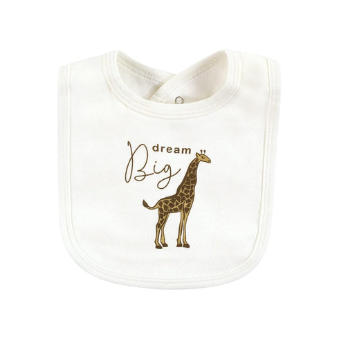 Touched by Nature Unisex Organic Cotton Baby Bibs, One Size, Classic Safari