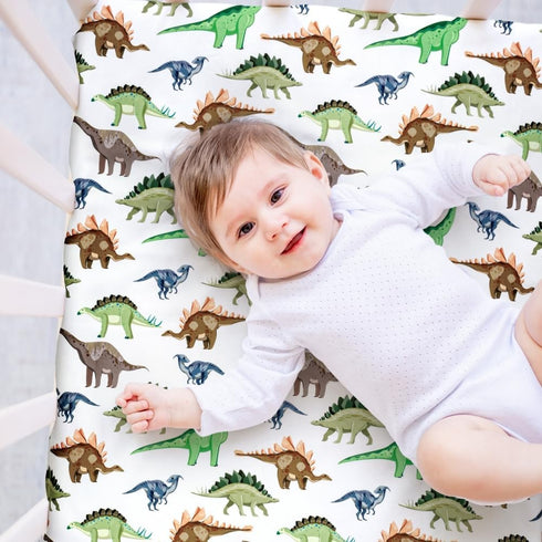FIGEPO 4 Pack Pack Pack Baby Boy N Play Mini Crib Sheets Soft Fitted Baby Boy Mattress Covers Construction Truck