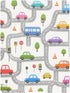 CZXW 52" 28" Cartoon Road Cars Crib Sheets Fitted x Natural Cotton Soft & Breathable for Baby Crib Mattress