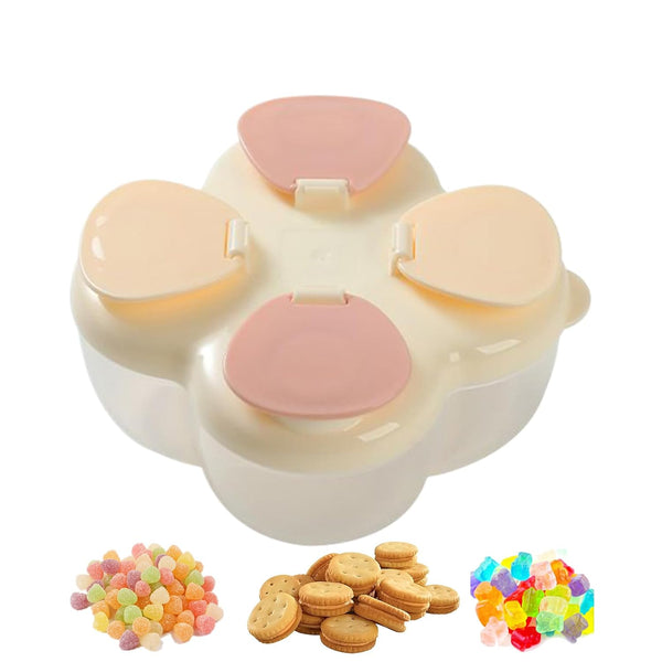 Generic Portable Formula Container 4-Grid Leak-Proof Child Snack Storage Box, Travel Protein Powder