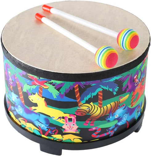 10 inch 2 Floor Tom Drum for Kids Percussion Instrument Music Drum with Mallets for Baby Children Special Christmas