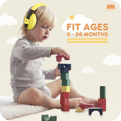Mumba Baby Ear Protection Noise Cancelling Headphones for Babies and Toddlers, Earmuffs for Ages 3-24+ Months