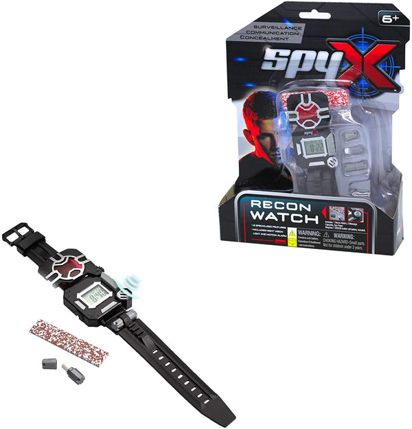 SpyX Spy Recon Watch, 8-Function Spy Toy with LED Spot Light, Stopwatch, Alarm, and More