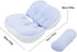 NOENNULL W Shaped Pillow for Women Cotton Adjustable Belly Support Maternity Wedge Pillow for Side Sleepers (Blue)