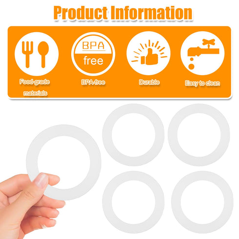 Fukaisu 6pcs Momcozy 17oz/500ml Seal Rings for Bottle Warmer, BPA-Free Silicone Bottle Replacement Gasket for Portable
