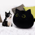 3D Black Cat Plush Stuffed Animal Toy Pillow, Kawaii Cat Shape Design Lumbar Cushion