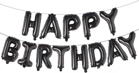 Happy Birthday Balloon Banner - 16 Inch 3D Aluminum Foil Inflatable Hanging Letter Kit for 1st Birthday Kids