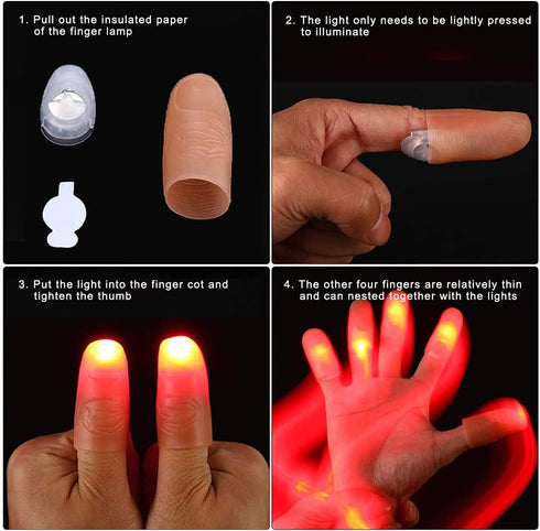 VANTIYAUS Finger Lamps (3 Packs/6PCS) - Thumbs Magic Prop Party Bar Show Perform Lamp, Prank Tool for Halloween
