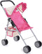 fash n kolor My First Doll Stroller with Basket - Pink Off-White