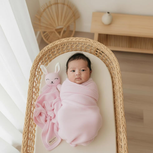 Set Set, Baby Gift - Organic Cotton Newborn Blanket and Lovey Security Blanket Thoughtful Baby Shower & New Baby Gift
