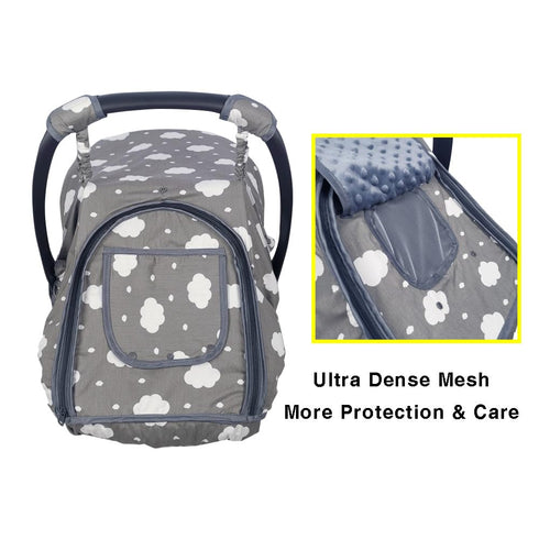 2 Carseat Cover for Baby, Baby car seat Covers for Infant car seat, Baby Carrier Cover Canopy, Window in Door Open