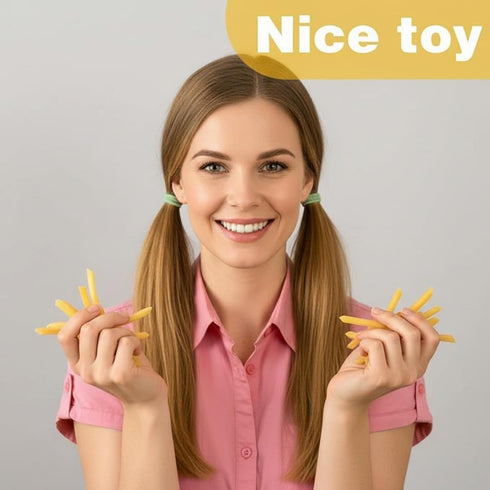 30 Zhanmai Pieces Fake French Fries Artificial Realistic French Fries Simulation PVC Kitchen Decoration Lifelike Tools