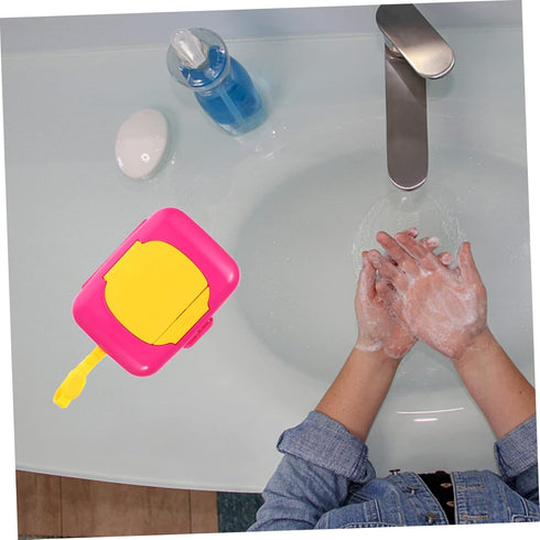 Wipe Box Refillable Dispenser Babywipes Tissue Reusable Wipe Container Hard Hat On- The- Go Wipes Dispenser Baby