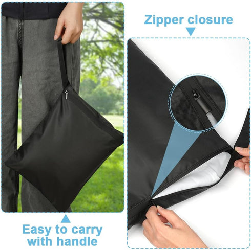AOOSA 2PCS Wet Bags, Waterproof Travel Laundry Bag, Reusable Cloth Diaper Bags with Handle & Zipper, Washable Travel