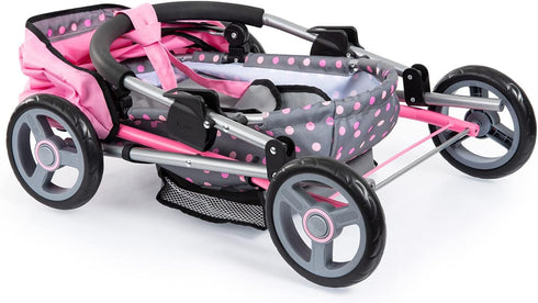 18 Bayer Doll Pram Carriage, Foldable Stroller for Dolls up to in with Blanket, Pillow & Handbag
