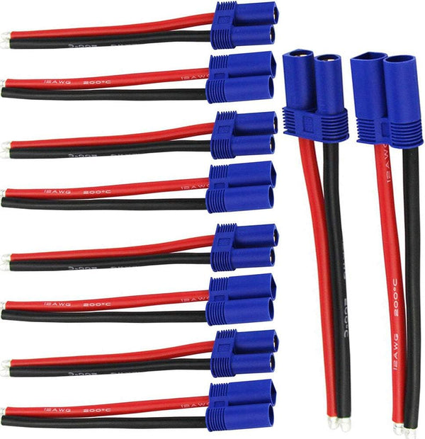 5 Pairs EC5 5.0mm Male Female Banana Connector with 12awg Silicone Wire 10cm for RC Hobby Lipo Battery