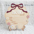 TTMerriwood Hello World Wooden Baby Birth Announcement Sign with Pink Bow, Cloud Shape Floral Newborn Name Date Time