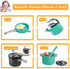Bruvoalon 32Pcs Kids Play Kitchen Toys Set - Toddlers Pretend Cooking Playset with Pots, Pans, Utensils, Foods
