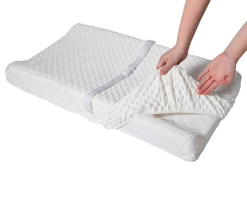Baby Changing Pad Cover, Super Soft Plush Dot Diaper Changing Table Covers for Babies, Fit 32"/34'' x 16"