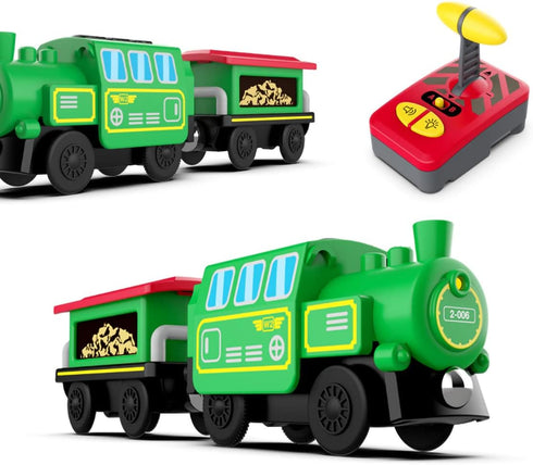 Set, Wooden Train Accessories Battery Operated Locomotive Train, Remote Control Train for Track Powerful Engine Train