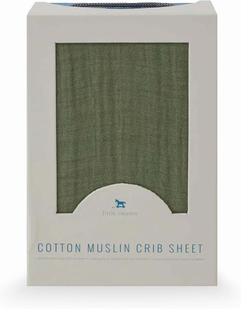 Little Unicorn Soft Muslin Crib Sheet in Fern Design