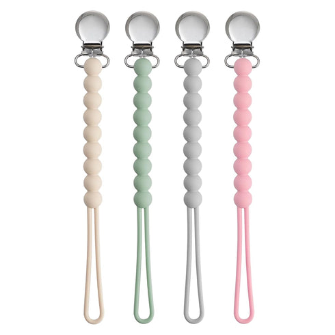 Pacifier Clips for Boys Girls - MORIBOX 4 Pack Paci Clip Soothe