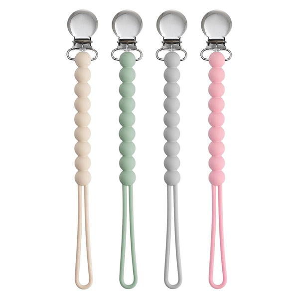 Pacifier Clips for Boys Girls - MORIBOX 4 Pack Paci Clip Soothe