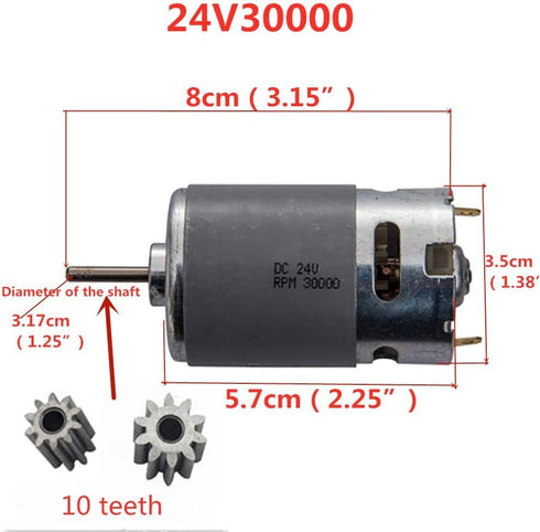 24V 30000RPM Electric Motor, 24 Volt Motor Drive Engine Accessory for Children Ride On Toys