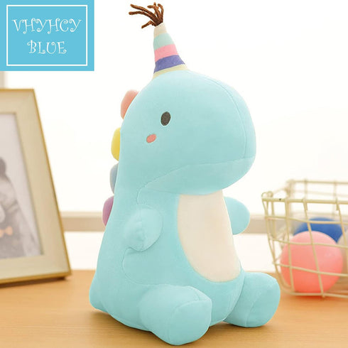 VHYHCY Cute Dinosaur Stuffed Animal Plush Toy, Soft Dino Plushies for Kids, Blue, 13.8 Inch