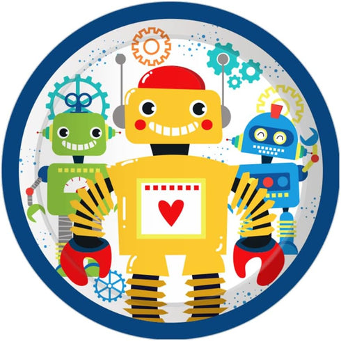 116 16 Lide Road Pcs Robot Birthday Party Supplies Kit, Robot Plates, Napkins, Cups, Forks, Knives, Spoons for Guests
