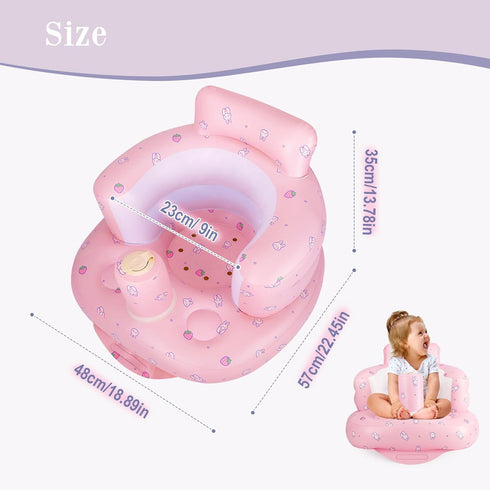 3 Summer Inflatable Baby Chair, Inflatable Baby Seat for Babies Months and Up, Blow Up Chair with Built in Air Pump