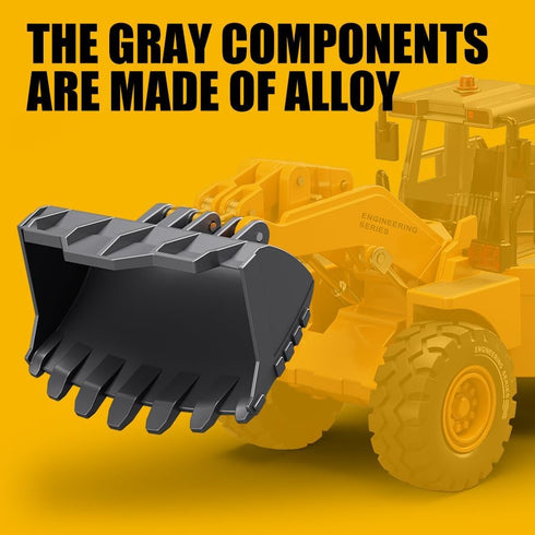 Pupu Pig Bulldozer, Bulldozer 3+ Kids Metal Construction Toys - Upgraded Construction Vehicle with Lights and Sounds