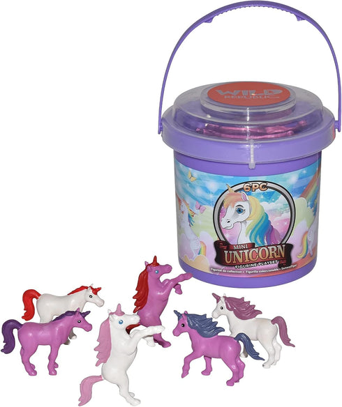 Wild Republic Unicorn Bucket, 6-Piece Kids Gifts, Fantasy Figures, Unicorn Toys