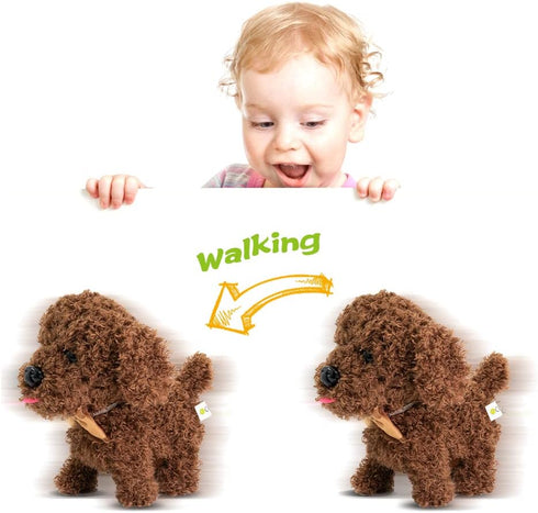 WEofferwhatYOUwant Plush Electronic Labradoodle Dog - Adorable Goldendoodle Puppy that Walks, Barks, and Cuddles (Ages