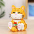 QLT Cute Animal Micro Mini Building Blocks Kit - Orange Cat Micro Bricks for Adults, Party Favors for Kids 8-12+