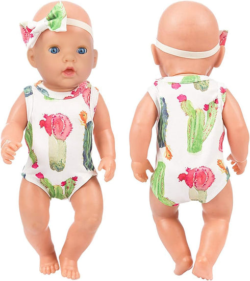 5 Sets 14-18 Inch 43cm 15 Inch Ecore Fun Baby Doll Clothes and Headbands Outfits Pjs Baby Doll Accessories for New Born