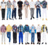 15pcs Pack 5pcs 5pcs +5 12inches E-TING Fashion Clothes = Casual Outfit + Pants Pairs Shoes for Boy Doll Random Style