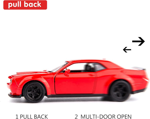TGRCM-CZ 1/36 Scale Dodge Challenger Casting Car Model, Zinc Alloy Toy Car for Kids, Pull Back Vehicles Toy Car