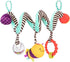 B. toys Wiggle Wrap Baby Toy, Spiral with 3 Hanging Toys for Car Seat, Stroller, Crib - Rattle, Plush Bee & Teether