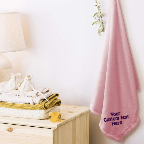 Fastasticdeals Nursery Bedding Baby Blankets for Boys & Girls Custom Personalized Text Name