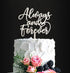 Always and Forever Wedding Cake Topper, Silver Glitter After All This Time Wedding Cake Topper