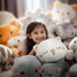 Super Soft 13.7" Cute Cat Kitten Doll Plush Toy, Kawaii Anime Stuffed Animal for Kids Girls Boys (White)