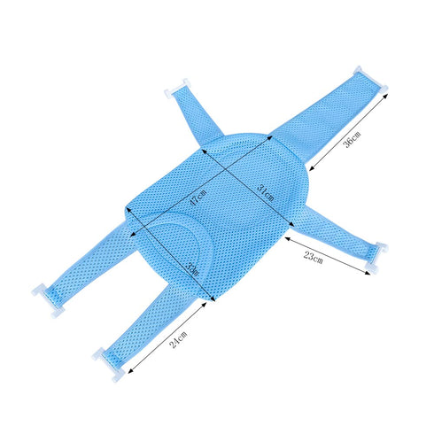Baby Bath Seat Support Net, Newborn Bath Cushion Pad, Anti-Slip Infant Bathtub Sling for 0-18 Months Light Blue