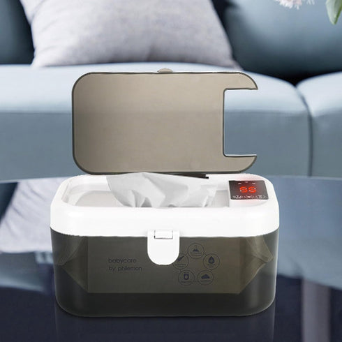 NOENNULL 80 3 Settings Baby Wipe Warmer Top Heating Wipes Warmer Dispenser with Spring Loaded Night Light Temperature